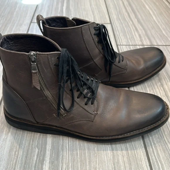 John Varvatos men’s brown leather boots. Size 13. Previously loved. - Picture 2 of 3